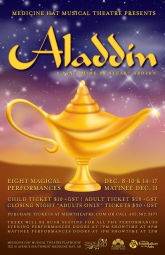 Aladdin - Christmas Pantomime Poster - Medicine Hat Musical Theatre
