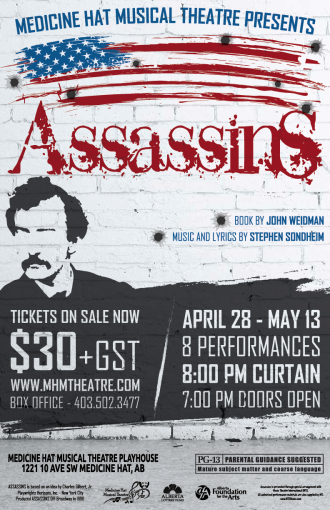 Assassins Poster - Medicine Hat Musical Theatre